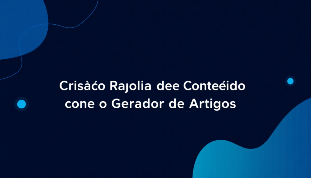 Criação Rápida de Conteúdo com o Gerador de Artigos