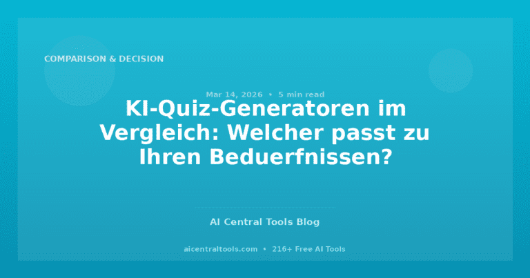 KI-Quiz-Generatoren im Vergleich: Welcher passt zu Ihren Beduerfnissen?