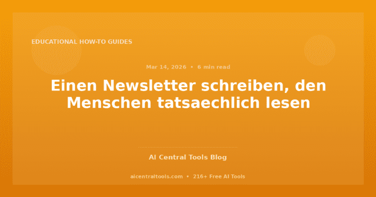 Einen Newsletter schreiben, den Menschen tatsaechlich lesen