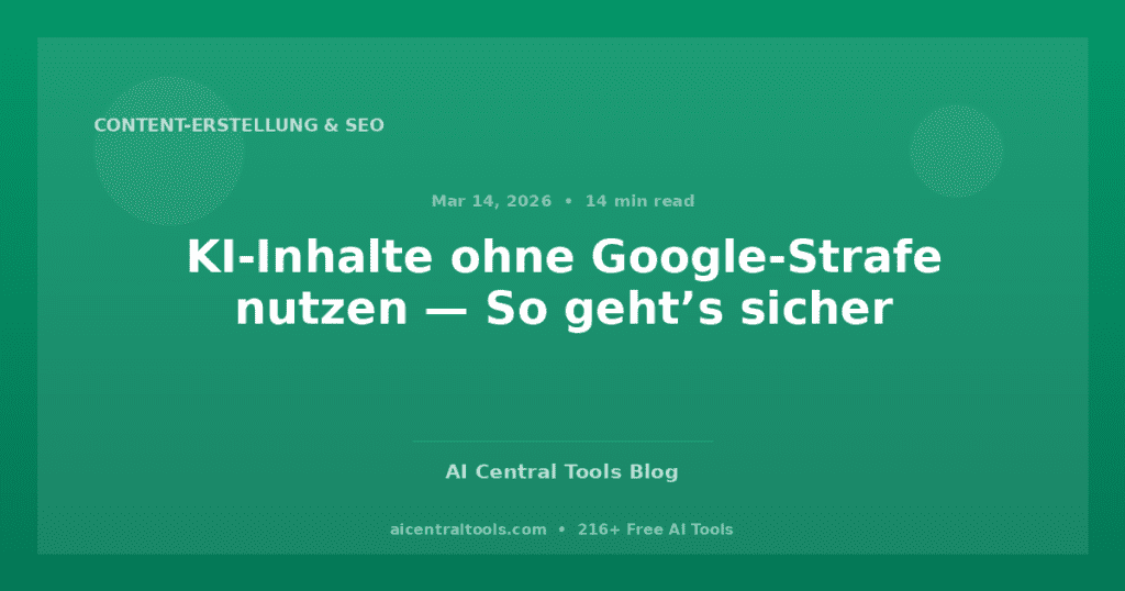 KI-Inhalte ohne Google-Strafe nutzen — So geht’s sicher