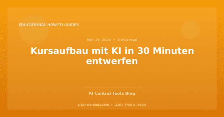Kursaufbau mit KI in 30 Minuten entwerfen