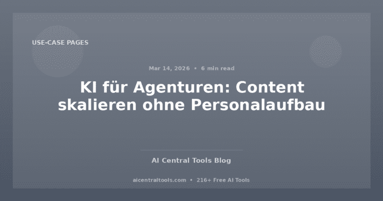 KI für Agenturen: Content skalieren ohne Personalaufbau