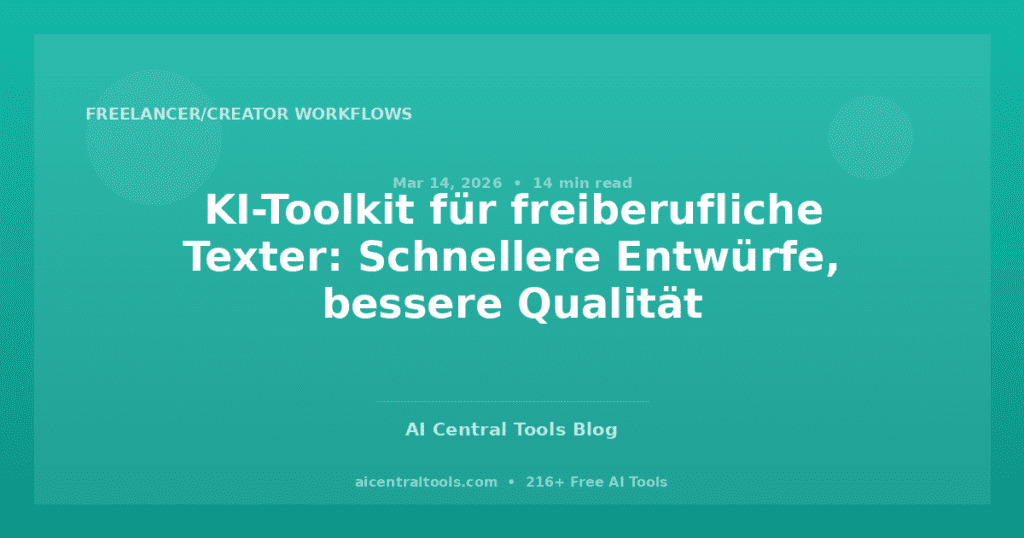 KI-Toolkit für freiberufliche Texter: Schnellere Entwürfe, bessere Qualität