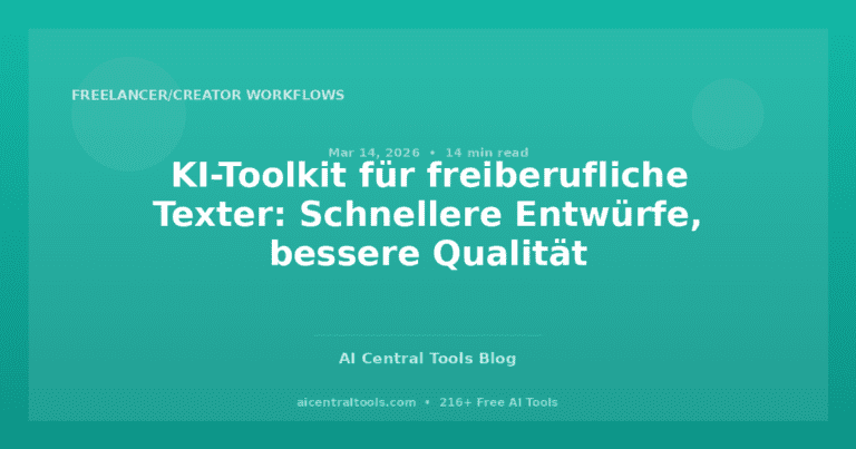 KI-Toolkit für freiberufliche Texter: Schnellere Entwürfe, bessere Qualität