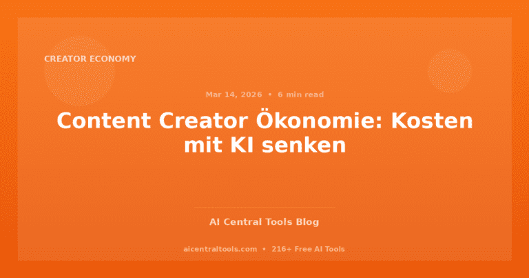 Content Creator Ökonomie: Kosten mit KI senken