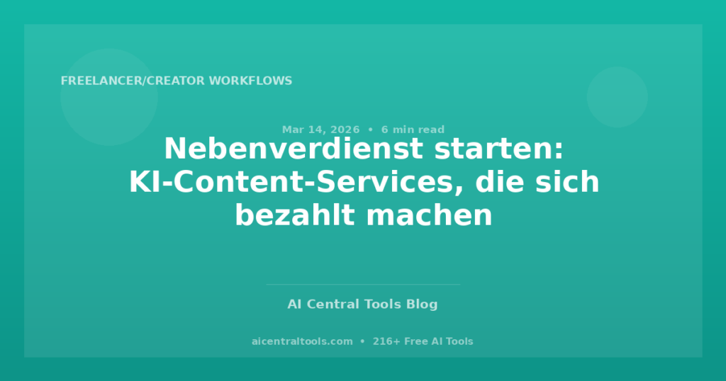 Nebenverdienst starten: KI-Content-Services, die sich bezahlt machen