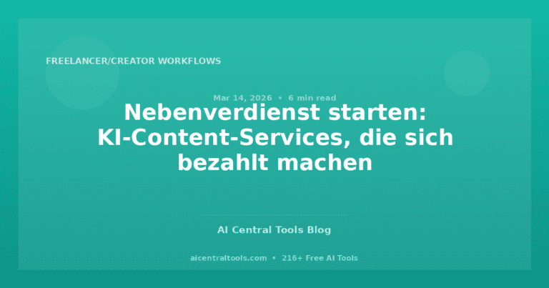 Nebenverdienst starten: KI-Content-Services, die sich bezahlt machen