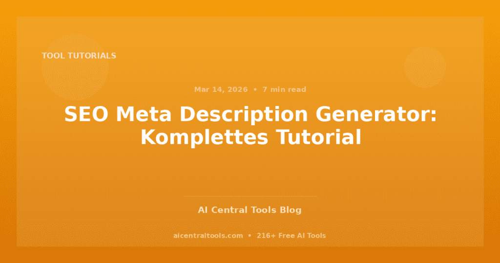 SEO Meta Description Generator: Komplettes Tutorial
