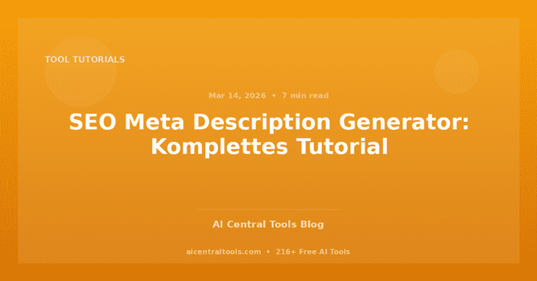 SEO Meta Description Generator: Komplettes Tutorial