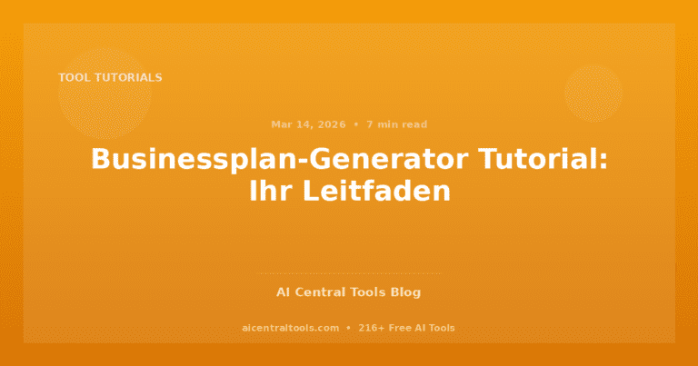 Businessplan-Generator Tutorial: Ihr Leitfaden