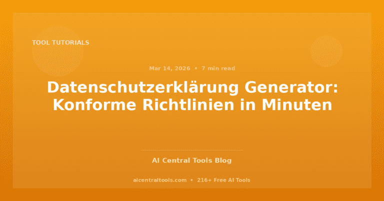 Datenschutzerklärung Generator: Konforme Richtlinien in Minuten