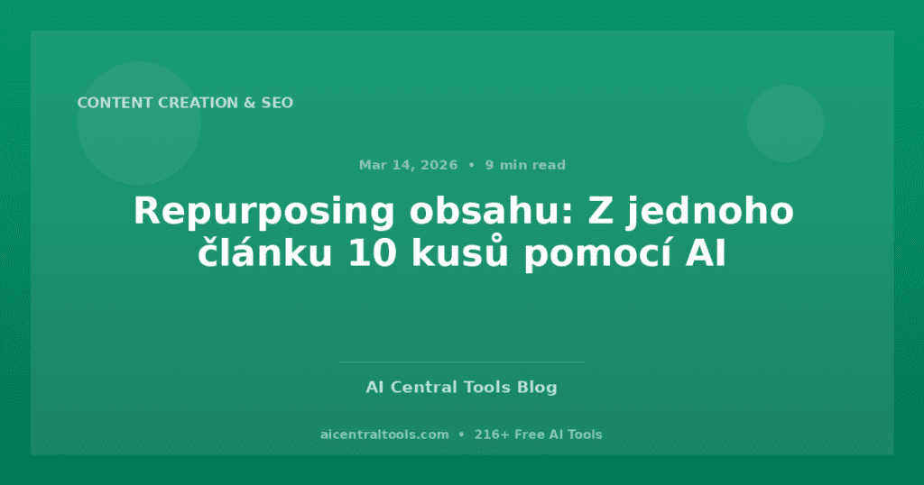 Repurposing obsahu: Z jednoho článku 10 kusů pomocí AI