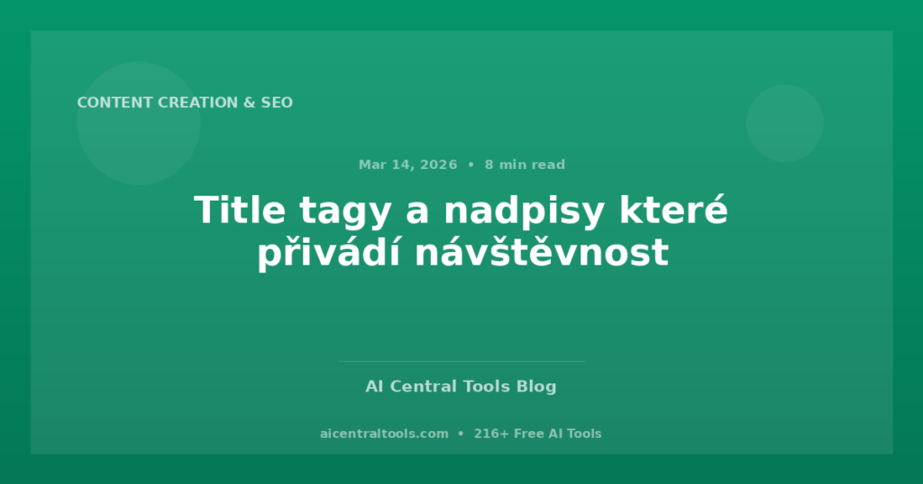 Title tagy a nadpisy které přivádí návštěvnost