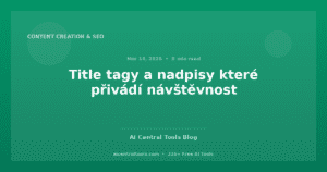 Title tagy a nadpisy které přivádí návštěvnost
