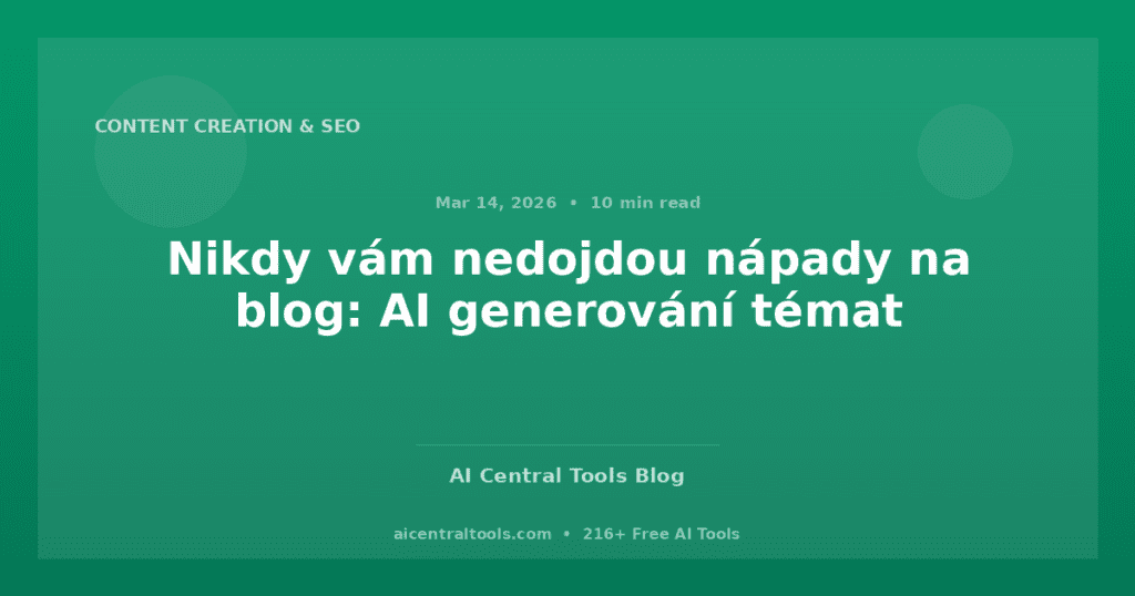 Nikdy vám nedojdou nápady na blog: AI generování témat