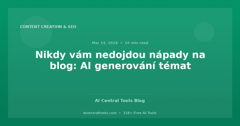 Nikdy vám nedojdou nápady na blog: AI generování témat