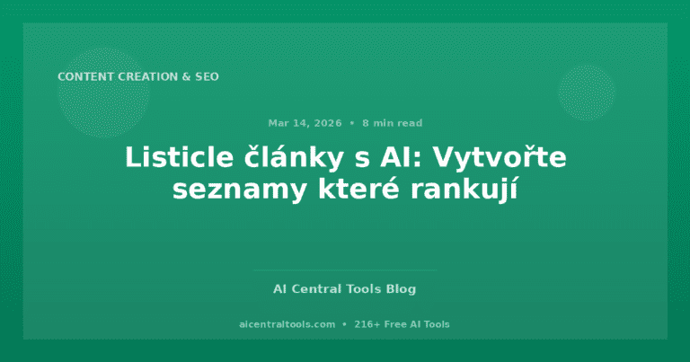 Listicle články s AI: Vytvořte seznamy které rankují
