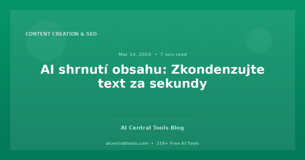 AI shrnutí obsahu: Zkondenzujte text za sekundy