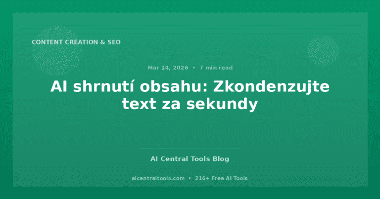 AI shrnutí obsahu: Zkondenzujte text za sekundy