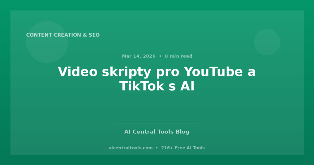 Video skripty pro YouTube a TikTok s AI