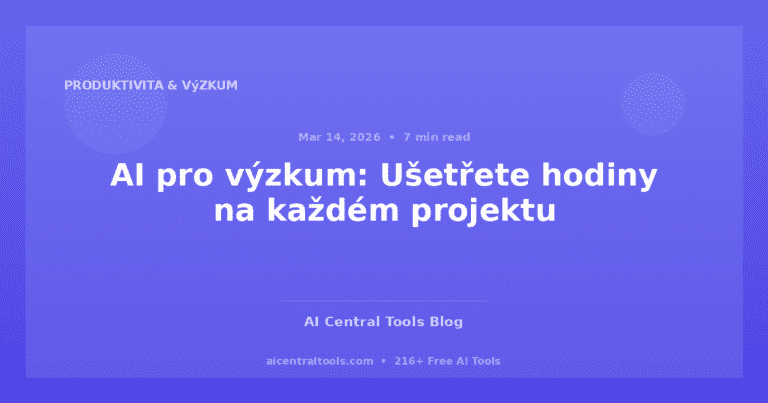 AI pro výzkum: Ušetřete hodiny na každém projektu