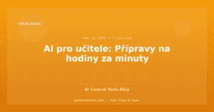 AI pro učitele: Přípravy na hodiny za minuty
