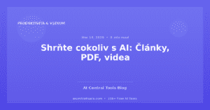 Shrňte cokoliv s AI: Články, PDF, videa