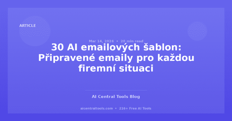 30 AI emailových šablon: Připravené emaily pro každou firemní situaci