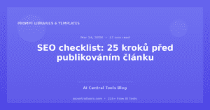 SEO checklist: 25 kroků před publikováním článku