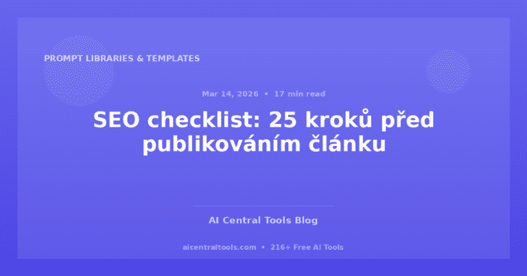 SEO checklist: 25 kroků před publikováním článku
