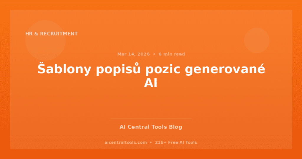 Šablony popisů pozic generované AI