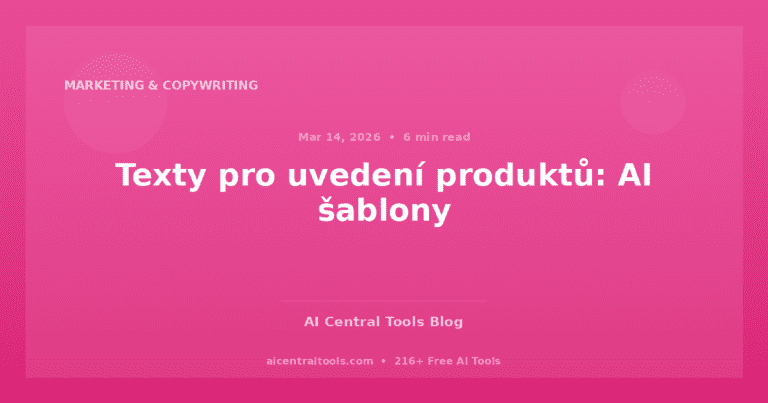 Texty pro uvedení produktů: AI šablony