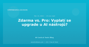 Zdarma vs. Pro: Vyplatí se upgrade u AI nástrojů?