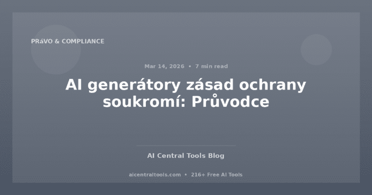 AI generátory zásad ochrany soukromí: Průvodce