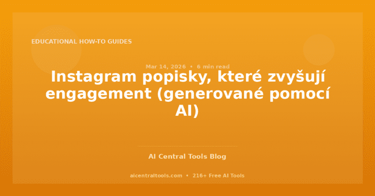 Instagram popisky, které zvyšují engagement (generované pomocí AI)