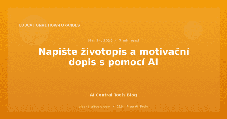 Napište životopis a motivační dopis s pomocí AI