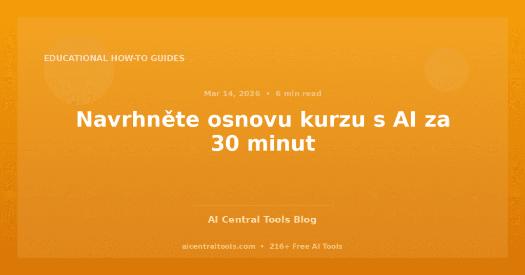 Navrhněte osnovu kurzu s AI za 30 minut