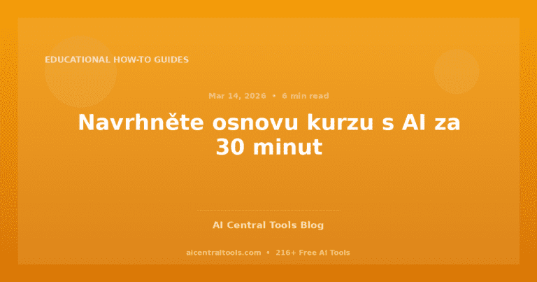 Navrhněte osnovu kurzu s AI za 30 minut