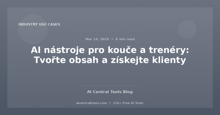 AI nástroje pro kouče a trenéry: Tvořte obsah a získejte klienty