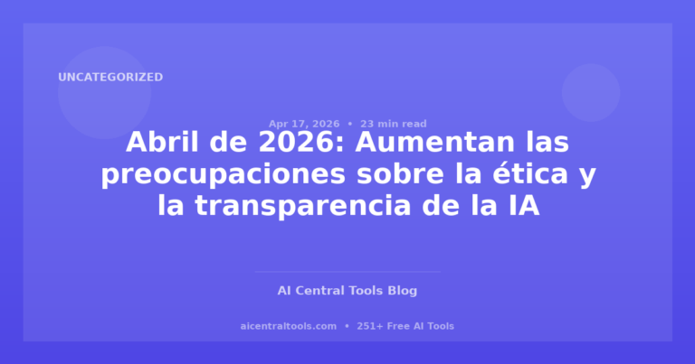 Abril de 2026: Aumentan las preocupaciones sobre la ética y la transparencia de la IA