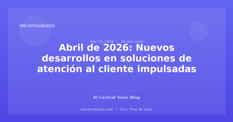 Abril de 2026: Nuevos desarrollos en soluciones de atención al cliente impulsadas por IA