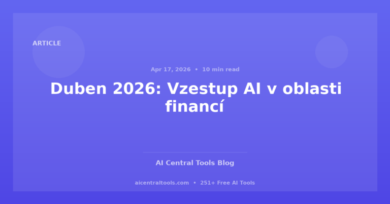 Duben 2026: Vzestup AI v oblasti financí