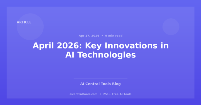 Abril de 2026: Inovações Chave em Tecnologias de IA