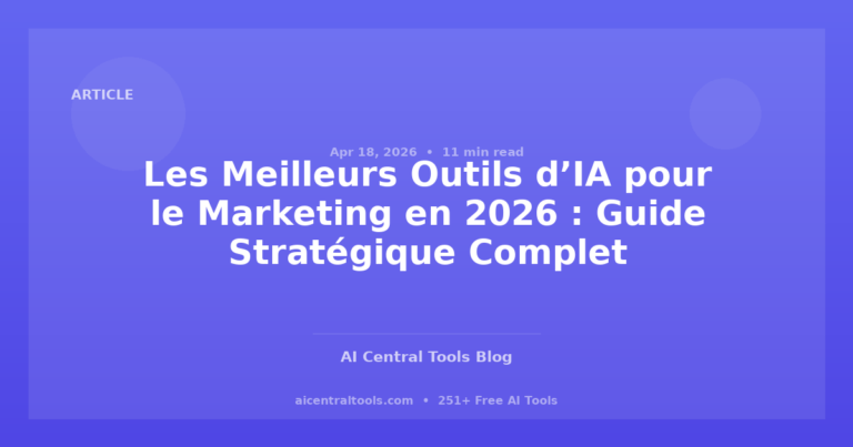 Les Meilleurs Outils d’IA pour le Marketing en 2026 : Guide Stratégique Complet