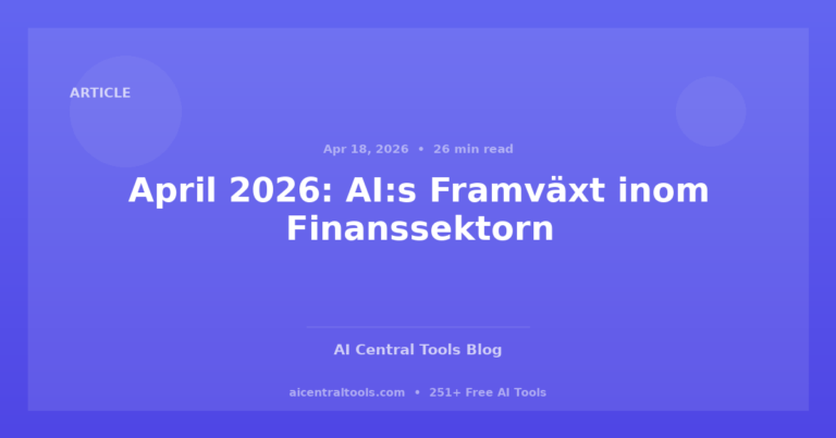 April 2026: AI:s Framväxt inom Finanssektorn