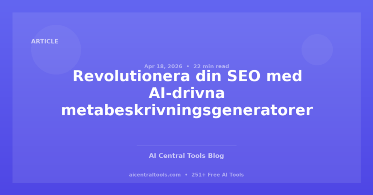 Revolutionera din SEO med AI-drivna metabeskrivningsgeneratorer