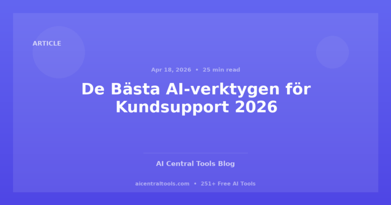 De Bästa AI-verktygen för Kundsupport 2026