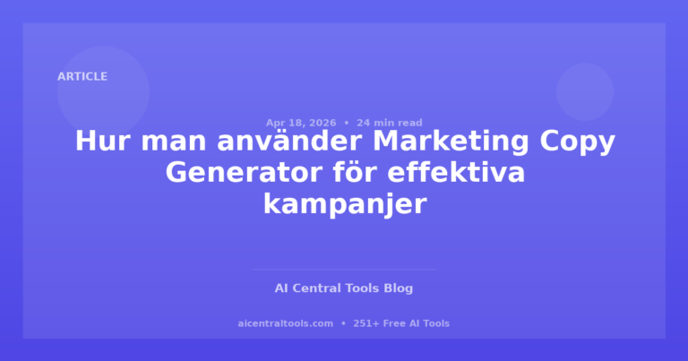 Hur man använder Marketing Copy Generator för effektiva kampanjer