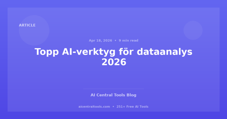 Topp AI-verktyg för dataanalys 2026