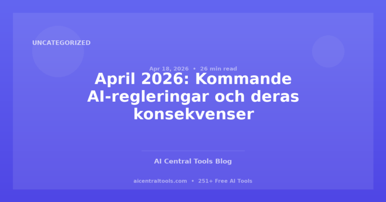April 2026: Kommande AI-regleringar och deras konsekvenser